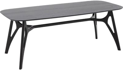 Goossens Trani Eettafel - Hout - 200 x 75 x 90 cm - Rechthoek - zwart