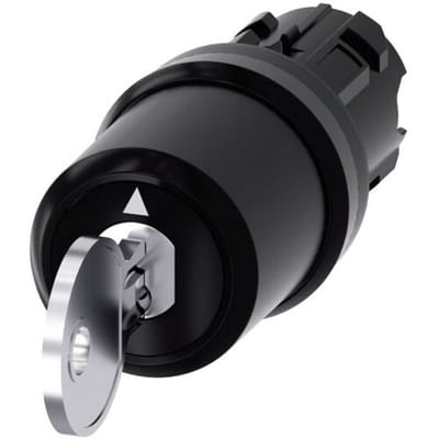 Siemens 3SU10005HJ010AA0 3SU1000-5HJ01-0AA0 Sleutelschakelaar Kunststof frontring Sleutel Zwart, Zilver 1 x 90 ° 1 stuk(s)