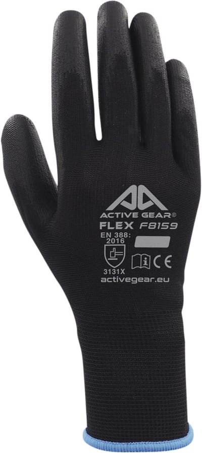 Handschoen activegear grip puflex zwart small | 12 stuks