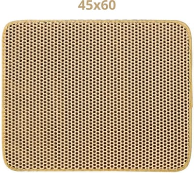 Bovista Kattenbak Mat - Katten Mat - Grit Opvanger - Schoonloopmat Kattenbak - Kattenbak Uitloopmat - Kattenbak Matje - Cat Litter Mat - Wasbaar - Khaki - 45x60cm