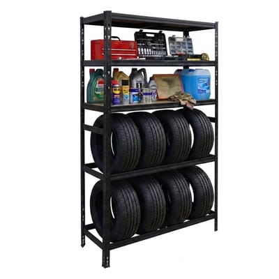Bandenrek - voor 8 banden - 210 x 110 x 40 cm - 750 kg - zwart