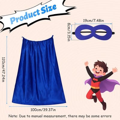Superhelden Cape Kostuum met Masker, Dubbelzijdige Cape voor Carnaval, Cosplay en Feestdagen, Perfect voor Kinderen en Volwassenen