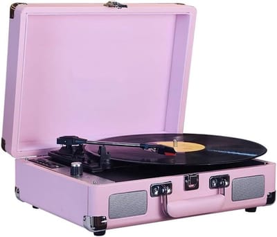 Draagbare Platenspeler in Koffer met Bluetooth en USB - Vinyl Afspelen 3 Snelheden
