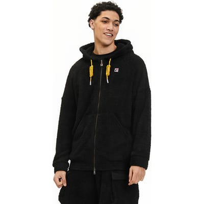 FILA Oversize Terry Fabric Hoodie Black Size: S | Hoodies Outlet | Unisex | Zwart