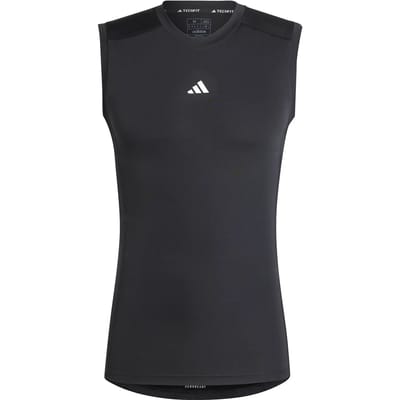 Adidas Performance Techfit Compression Training Mouwloos Shirt - Heren - Zwart