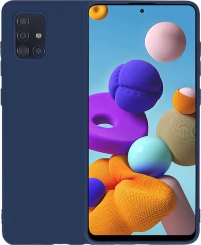 Hoesje - Geschikt voor Samsung Galaxy A51 - Sterk & Shockproof - Hoes Cover - Siliconen Case - Telefoonhoesjes - Donkerblauw