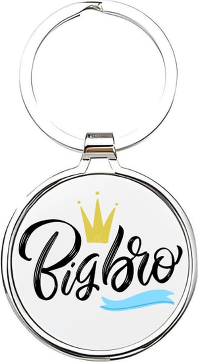 Akyol - Big bro Sleutelhanger - broer - De leukste broer - Broer sleutelhanger - broers sleutelhanger - Sleutelhanger voor je broer - Familie sleutelhanger - verjaardagscadeautje - Broer cadeau - Brother - broertje - 4 x 7,5 CM