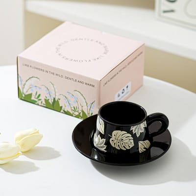 Creatieve Kantoormedewerker Afternoon Tea Koffiekop Schotel Set Keramische Kop High End Gevoel Huisverwarming Bruiloft Sokken Cadeau Kop 300ml