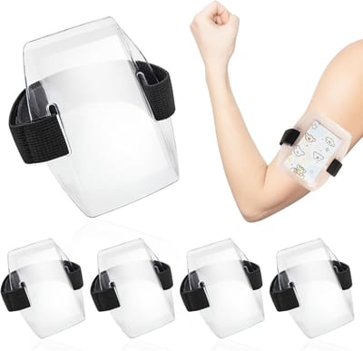 Transparante Paspoort Houder Armband - 4 Stuks, Verstelbare Lengte, Hoog Zichtbaar voor Beveiliging, Evenementen en Hulpdiensten