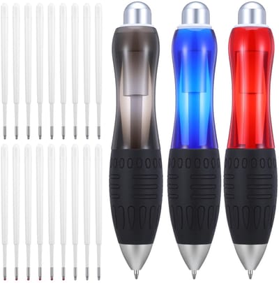 Dailygoods- Balpen Zware Verzwaarde Pen - Grote Brede Greep - Geschikt voor Senioren - 21 Stuks - Afneembaar Koord - Kunststof Materiaal - Schrijfpennen