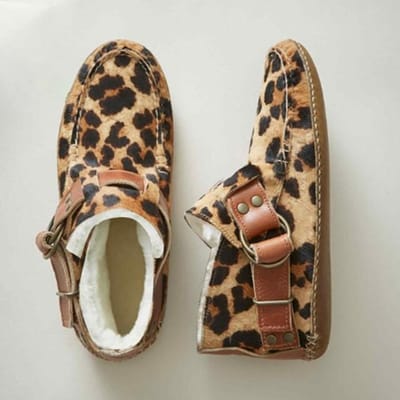 Dames Comfortabele Leren Luipaard Flats Herfst Gespschoenen Voor Dames Nieuwe Casual Reis Ademende Damesschoenen Volwassen 40