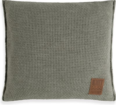 Knit Factory Jesse Sierkussen - Vierkant kussen - Kussen woonkamer - Bank kussen - Decoratie kussen - Urban Green - 50x50 cm - Kussenhoes inclusief kussenvulling