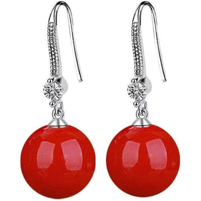 Mode Metalen Parel Stud Oorbellen, Lange Bloem Strass Grensoverschrijdende Oorbellen, Oorbellen voor Vrouwen red