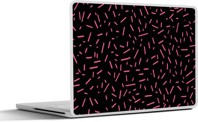 Laptop sticker - 17.3 inch - Gaming - Streepjes - Roze - Abstract - 40x30cm - Laptopstickers - Laptop skin - Cover