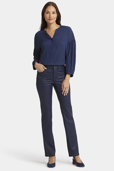 Marilyn Rechte Jeans Donkere Blauw Coating Premium Denim | Sterrenloze Lucht Coated