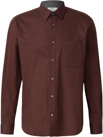 s.Oliver - male - Regular fit: shirt met all-over print en borstzakje