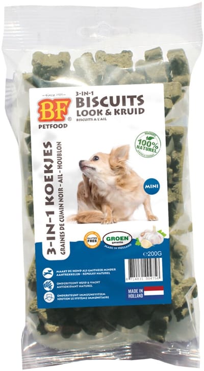BF Petfood 3-in-1 Koekjes Mini Look & Kruid - 12 x 200 gr - Voordeelverpakking