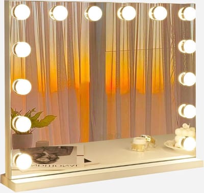 Hollywood Spiegel met Verlichting - Make Up Spiegel met Ledverlichting - Tafelspiegel - Goud