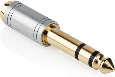 Jack verloopstekker - Stereo - 6.3mm male - 3.5mm female - Metaal - Verguld - Zilver - Allteq