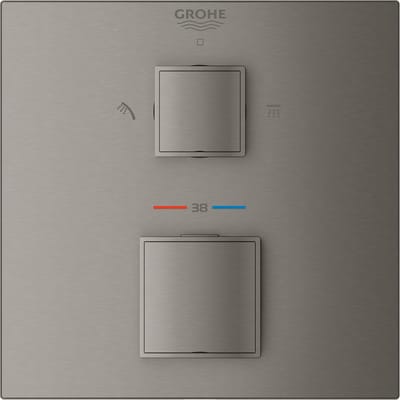 GROHE Grohtherm Cube Douchethermostaatkraan - Met trim set - Hard Graphite - 24154AL0