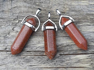 Edelsteen Goudsteen - pendel - healing punt hanger