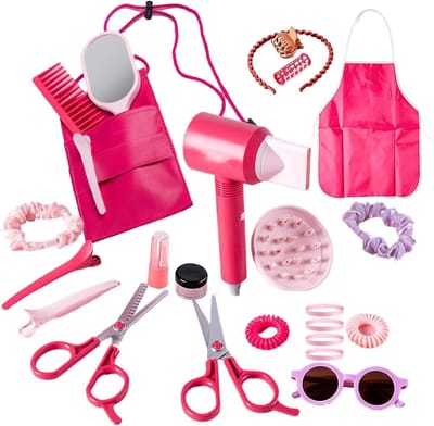 Kinderspeelkapsalon - Doe Alsof Speelgoed - Haar Styling - Interactieve Spiegel - 46 Delen - Multicolor