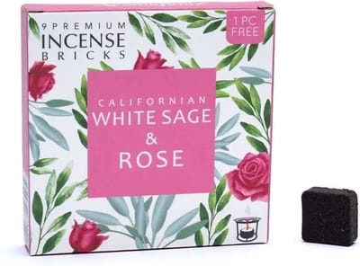 Aromafume - witte salie en roos - wierookblokjes - wierook - 1 doosje 9 stuks