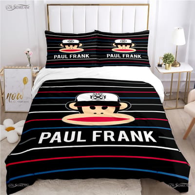 Schattige P-Paul F-Frank Cartoon Anime Dekbedovertrek Grappige Kawaii Beddengoed Set Zachte Dekbedhoes En Kussenslopen Enkel/Dubbel/Queen/King AU Queen(210*210cm)3pcs
