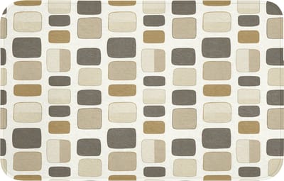 Badmat 80x50 cm - Antislip - Blokken - Vintage - Grijs - Badmatten voor badkamer - Badkamermat - Douchemat - Badkamer mat