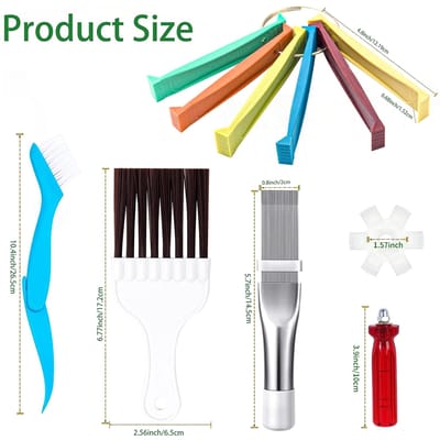 5 PIÈCES   Ensemble de Nettoyeur d'Ailes de Climatiseur   Peigne à Ailes de Condenseur de Climatiseur   Nettoyeur d'Ailes d'Évaporateur de Réfrigérateur   Clea