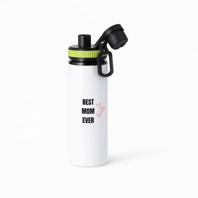Hacebo® - best mom ever waterfles met draaidop groen - Mama - cadeau mama - cadeau - verjaardag mama - water fles - 850ML