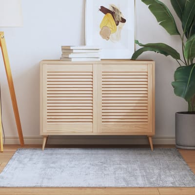 vidaXL - Kastdeuren - met - lamellen - 2 - st - 61,5x49,4 - cm - massief - grenenhout