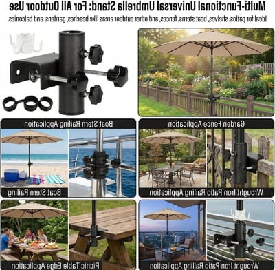 Verstelbare Paraplu Houder voor Balkonleuning - Ideaal voor Balkons, Terrassen en Strandparaplu's