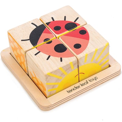 Tender Toys Blokpuzzel Lieveheersbeestje Hout Junior 10 Cm 5-delig