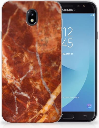 Samsung Galaxy J7 2017 | J7 Pro TPU Siliconen Hoesje Marmer Bruin