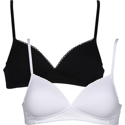 My Basic - Comfy zwarte en witte katoenen bh's zonder beugel