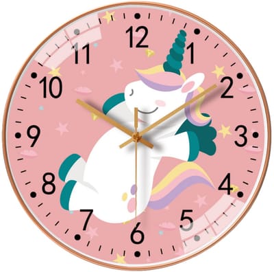 longziming -klok – Wandklok voor Kinderen – 20 cm Kleurrijk Cijferblad – Stil Quartzmechanisme – Decoratieve Klok voor Kinderkamer – Slaapkamer of Klaslokaal