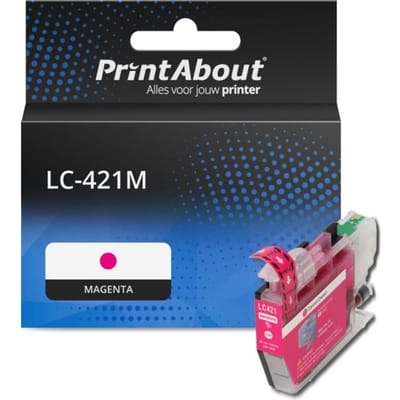 PrintAbout huismerk Inktcartridge LC-421M Magenta Geschikt voor Brother