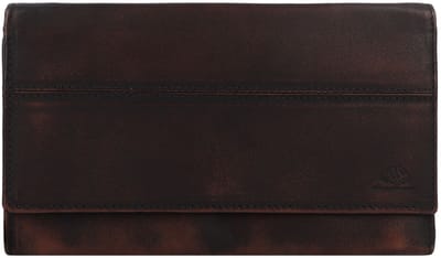 GREENBURRY portemonnee Destressed Long Wallet RFID Teak Brown donkerbruin