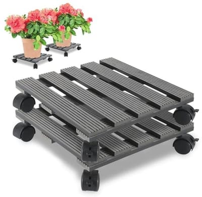 Vierkante plantenroller met wielen - 30 x 30 cm - Draagkracht 80 kg - Ideaal voor binnen en buiten