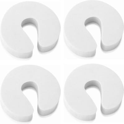 Daity Deurstopper - Deurklem - Schuim - Kindveilige deurstopper - Deurbescherming - Deurgreepbescherming - Deurgreepbumper 4-pack - Wit - 4-pack anti-klembescherming