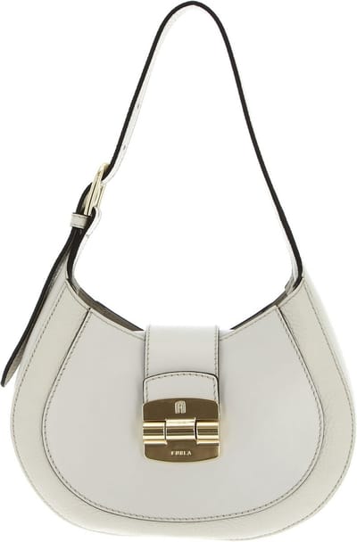 FURLA Leren Schoudertas Club 2 Hobo Marshmallow Wit