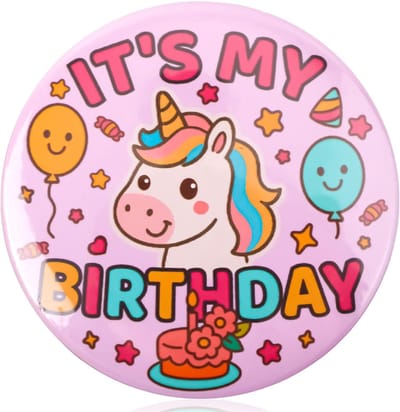 Dailygoods- Verjaardagsbadge 5,8cm - Schattig Dierenpatroon - Feestdecoraties - Cadeaus voor Dames/Heren - Duurzaam - Lichtgewicht - Verjaardagsbutton