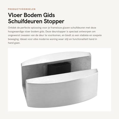 Dailygoods- Deurstopper Hoogwaardig RVS - Deurbuffer - Deurstoppers voor binnen - Deurvastzetter - Deurstopper muur - Instelbaar voor glasdikte 8-14 mm - Deurgids