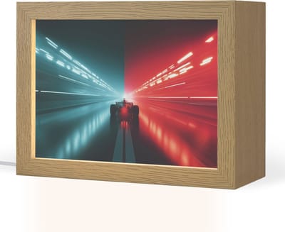 Nachtlampje 20x15 cm - Kinder lampje - Raceauto - Rood - Blauw - Snelheid - Tafellamp kinderkamer - Slaapkamer lamp - Bedlamp kinderen - Kinderlampje stopcontact - Wandlamp babykamer - Nachtlampjes