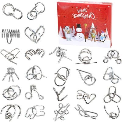 Adventskalender 2024 voor Kinderen, Kerstmis Kalender met 24 Verrassingen, Puzzels en Spelletjes voor Jongeren en Volwassenen