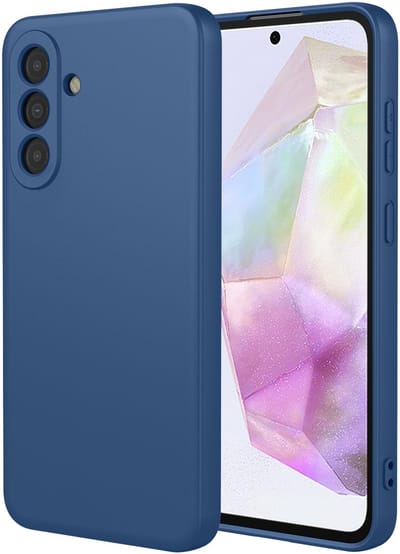 MobyDefend Hoesje - Geschikt voor Samsung Galaxy A36 / Samsung Galaxy A37 - Matte Siliconen Backcover - Blauw