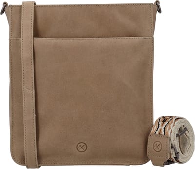 Hide & Stitches Next Navajo Schoudertas Dames - Handtas met telefoonvak - Tas van 100% Leder met ritssluiting - Zand