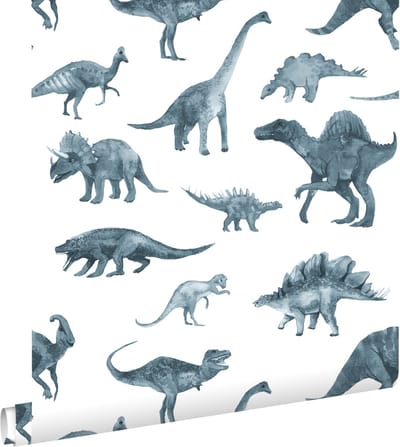 ESTAhome behang dinosaurussen donkerblauw - 50 x 900 cm - 131201