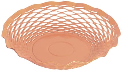 Broodmandje van RVS - Vintage - Rond - Oud Roze - Ø 24 x H 5 cm